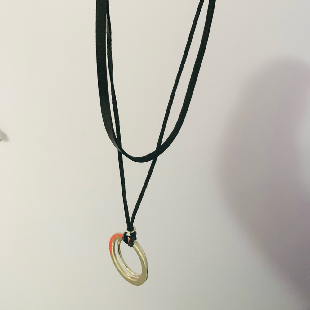 WHBM Layered Choker Necklace With Silver Pendant